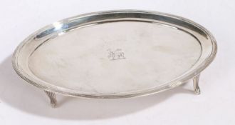 A George III silver teapot stand, London 1794, maker Peter & Ann Bateman, of oval form, with central