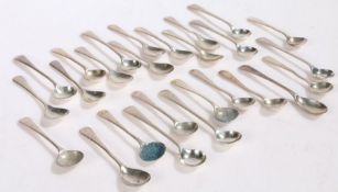 Collection of Elizabeth II silver condiment spoons, various dates and makers, 5.8oz