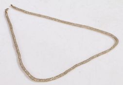 A 9 carat gold mesh crystal necklace, 44cm long, 7.4g