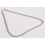 A 9 carat gold mesh crystal necklace, 44cm long, 7.4g