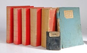 Punch Magazine, 1914-1918, bound as four, red cloth; with Punch's 1844 Pocket Book and another (7)