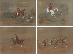 William Verner Longe (1857-1924) Hunting Scenes all signed and two dated 1891 (Lower Right), set