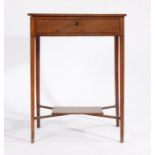 Victorian mahogany side table, the rectangular top with frieze drawer, raised on square tapering
