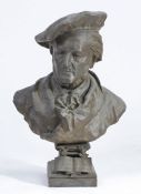 Early 20th century cast metal bust of Wilhelm Richard Wagner, 64.5cm tall