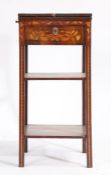 19th Century Dutch marquetry inlaid washstand, the top with two folding leaves above a frieze