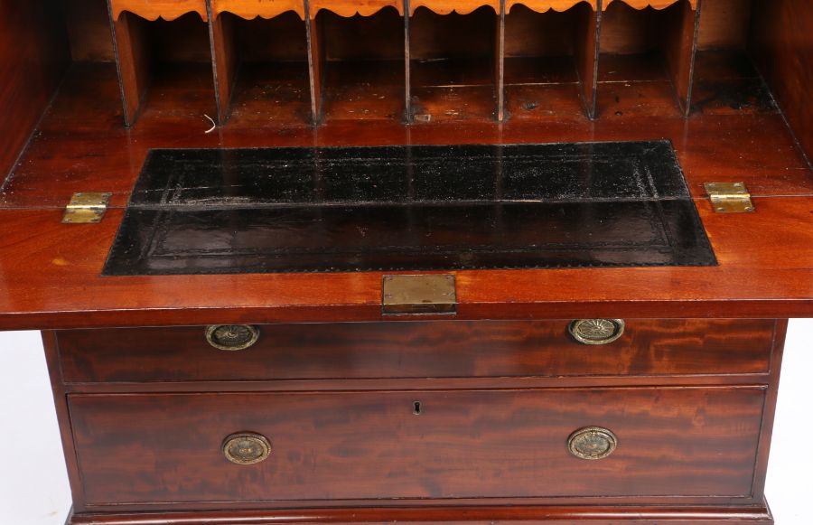 Regency mahogany secretaire bookcase, the triangular pediment above two astragal glazed doors - Image 2 of 2