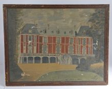 Brault (French early 20th Century), Chateau de Lonne, signed oil on canvas, dated 1919, housed in