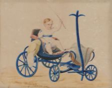 A Kennery (British, 19th Century) Young Child in a Cart signed and dated 1840 (lower right),