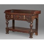A rare and fine Charles II oak serving table, Cheshire/South Lancashire, circa 1660 Having a twin-