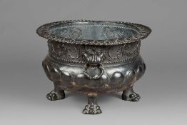 An impressive 16th/17th century copper alloy repouseé wine cooler/cistern, Netherlands Designed in