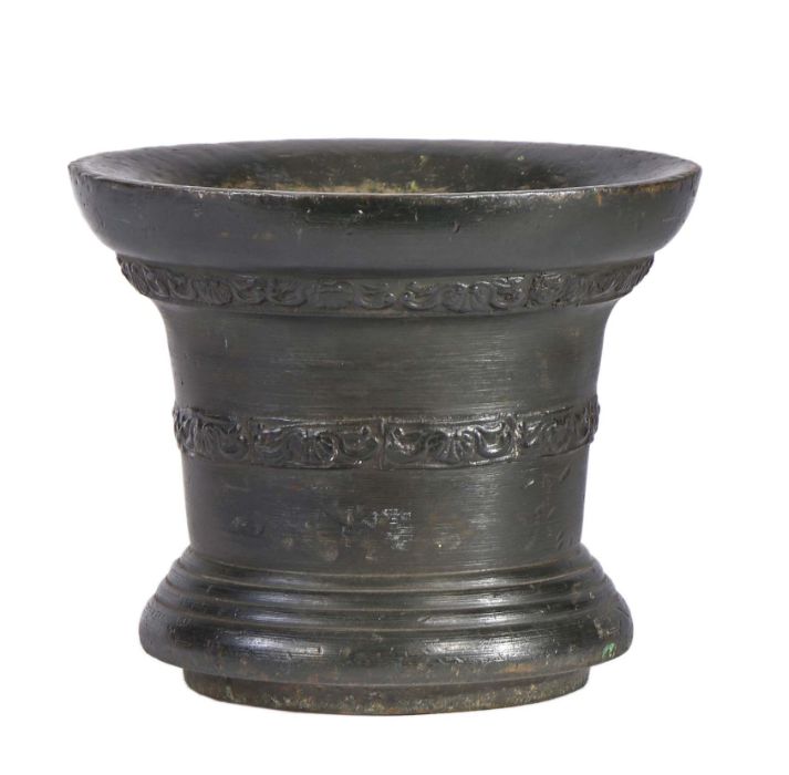 A large mid-17th century bronze mortar, Whitechapel, London, circa 1650 Cast beneath the rim with