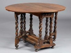 An unusual Charles II/William & Mary joined oak gateleg occasional table. circa 1680-90 Having an