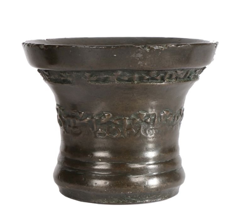 A Charles II bronze mortar, dated 1668, by Anthony Bartlet (fl.1640-1675) of the Whitechapel