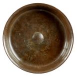 A large copper alloy bowl, Dutch/German, circa 1600-20 The relatively straight upright sides with