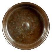 A large copper alloy bowl, Dutch/German, circa 1600-20 The relatively straight upright sides with
