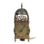 An 18th century and later small brass lantern clock, English The dial signed 'John Ward Fecit',