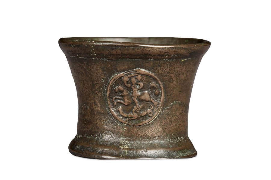A rare, small Charles I bronze mortar, attributed to the London 'unidentified foundry', circa 1640