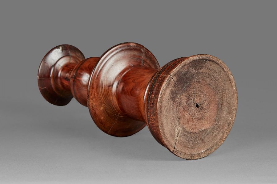 A rare yew bell-base and ball-knopped pricket candlestick Probably Elizabeth I, circa 1600 With - Image 5 of 5