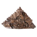 A Henry VII carved oak roof boss, English, circa 1500 Of three-quarter form, designed to fit at