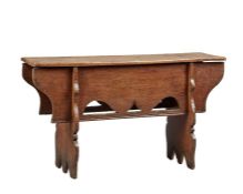 A rare Henry VIII oak boarded long stool/short bench, circa 1530-40 Having a one-piece top with