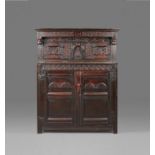 An unusual Charles II oak and ash court cupboard, in the Elizabethan manner, Derbyshire/South