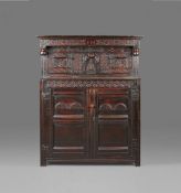 An unusual Charles II oak and ash court cupboard, in the Elizabethan manner, Derbyshire/South