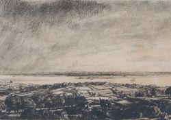 David Muirhead Bone (British, 1876-1953) 'The Solent' signed in pencil (lower right), etching 17 x