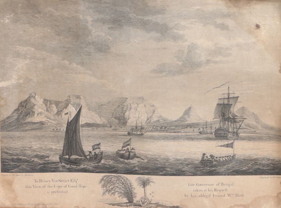 After William Hirst, Engraved by Pierre Charles Canot View of the Cape of Good Hope black and