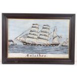 Continental School, (19th century), study of French frigate 'Galathee', unsigned oil on canvas,