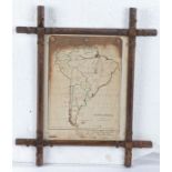 19th century hand drawn map of South America, baring an inscription to the bottom "Drawn by Maria