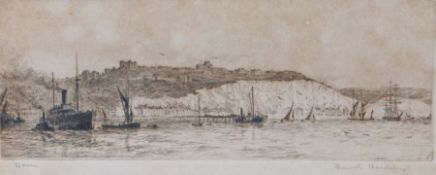 Frank Harding (British, 19th/20th Century) 'Dover' signed in pencil (lower right), etching 11 x 30cm