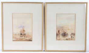 English School (19th Century) Coastal Scene pair of watercolours 23 x 16cm (9" x 6.5") (2)