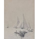 Rowland Langmaid, RN (British, 1897-1956) 'On The Solent' signed in pencil (lower right), etching 26