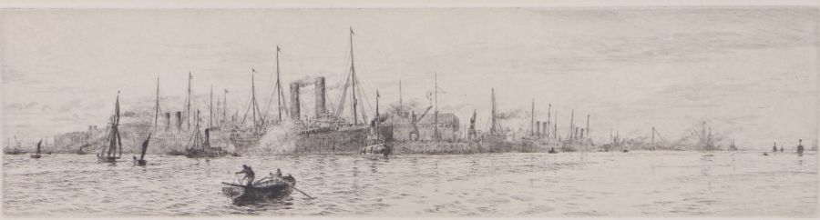 William Lionel Wyllie, RA, RE, (British, 1851-1931) 'Southampton' signed in pencil (lower left),