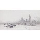 Rowland Langmaid, RN (British, 1897-1956) Pool of London signed in pencil (lower right), etching