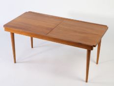 Teak sliding topped coffee table. 101cm 50cm x 46cm.