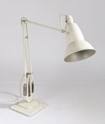 A 20th century anglepoise desk lamp in white. 95cm tall when fully extended.