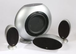 Pair of KEF KHT 3005 speakers, centre speaker and an HTB2 subwoofer (4)