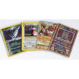 Four Holo Pokemon cards, to include Dark Steelix 10/109, Ancient Mew, Rhyperior DP29, and Porygon2