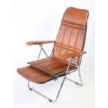 Brown Pleather Garden Recliner