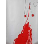 Japanese B2 exhibition poster, depicting a bleeding hand above Japanese characters, 73cm x 52cm