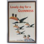 Guinness Framed poster "Lovely day for a Guinness". 78cm x 53cm.