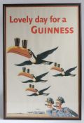 Guinness Framed poster "Lovely day for a Guinness". 78cm x 53cm.