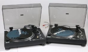 Pair of Sound Lab DLP1R professional belt drive turntables (2)