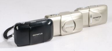 Three Olympus MJU 35mm Cameras (3)