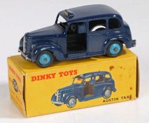 A boxed Dinky Toys No. 254 Austin Taxi (Blue)