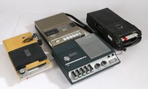 Four portable tape recorders- PYE 9115, ITT SL 500, Philips 2200, Hitachi TRQ-220 with travel
