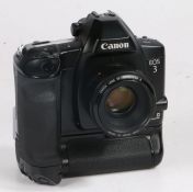 Canon EOS 3 SLR Camera with a 50mm lens