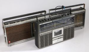 ITT Weekend Stereo portable radio/cassette player ghetto blaster, two Grundig Concert Boy 1100