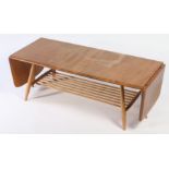 Ercol Drop Leaf Coffee Table. 107cm x 46cm x 36cm. 160cm wide when extended.